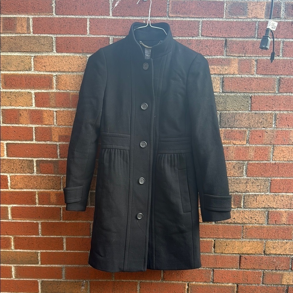 J. Crew Classic Black Wool Coat